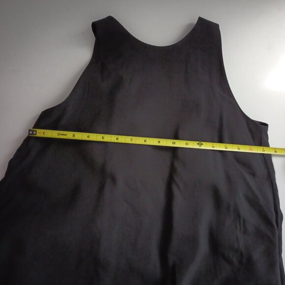 COS RACER-NECK SLEEVELESS SIDE-SEAM POCKETS MIDI BLACK MODAL-BLEND DRESS US 6 - Picture 12 of 14